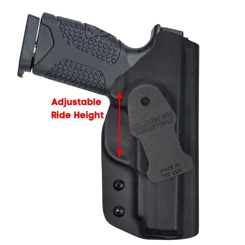 Avidity PD10 black holster with GearX Clip Adjustable Ride Height