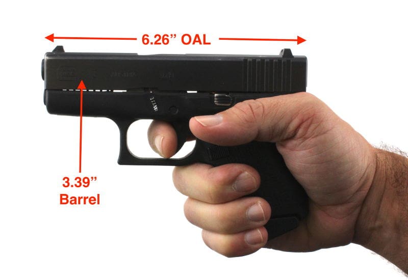 Glock 43 vs Sig P365 Barrel Length Comparison