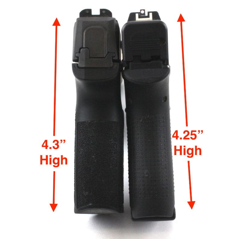 Glock 43 vs Sig P365 Height Comparison