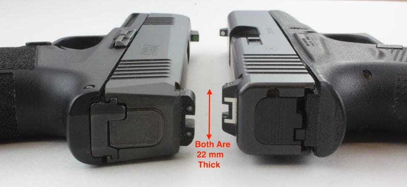 Glock 43 vs Sig P365 Slide Width Comparison